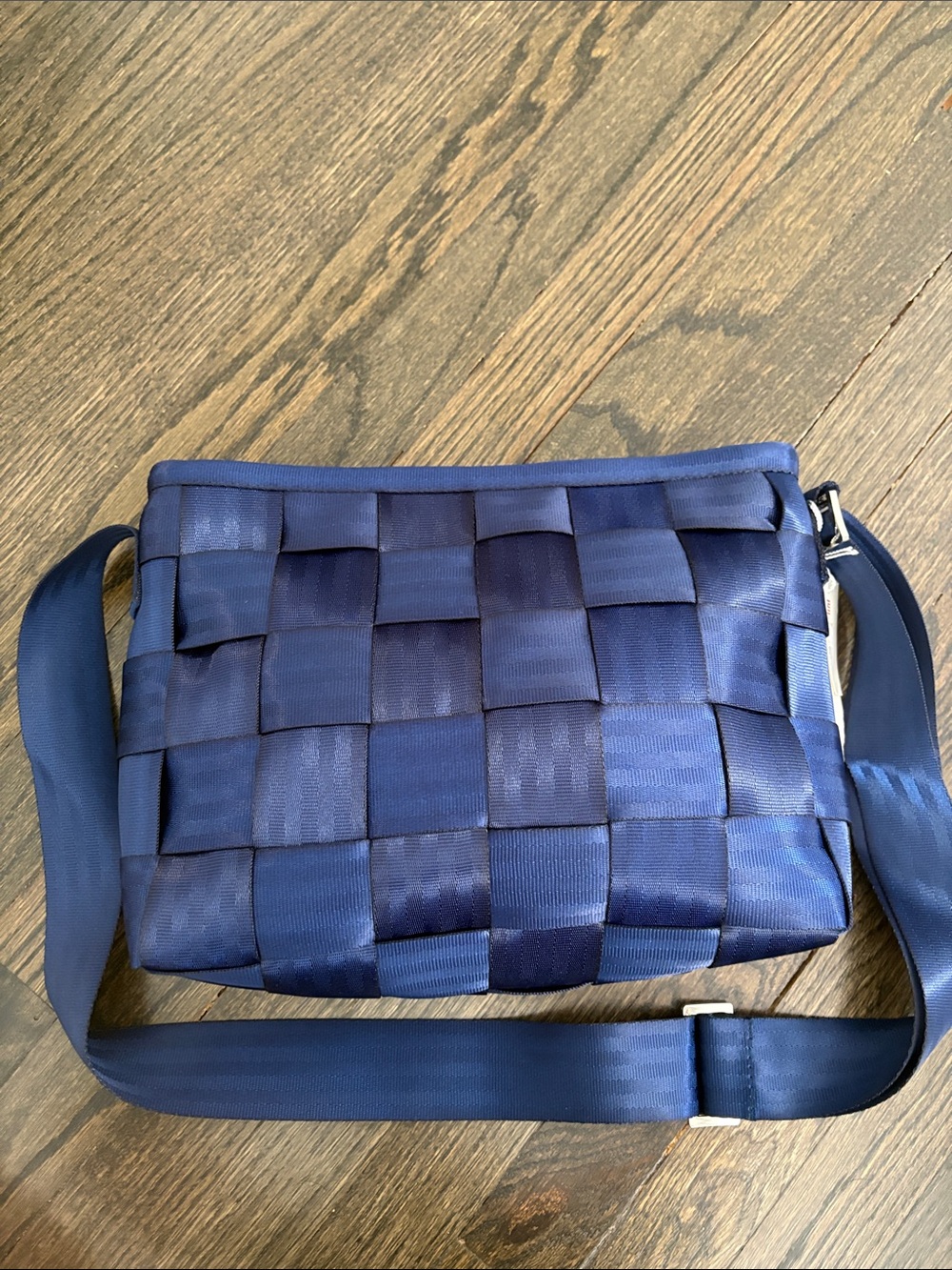Navy Blue Woven Messenger Bag - Salvage Indigo NWT - Picture 9 of 14